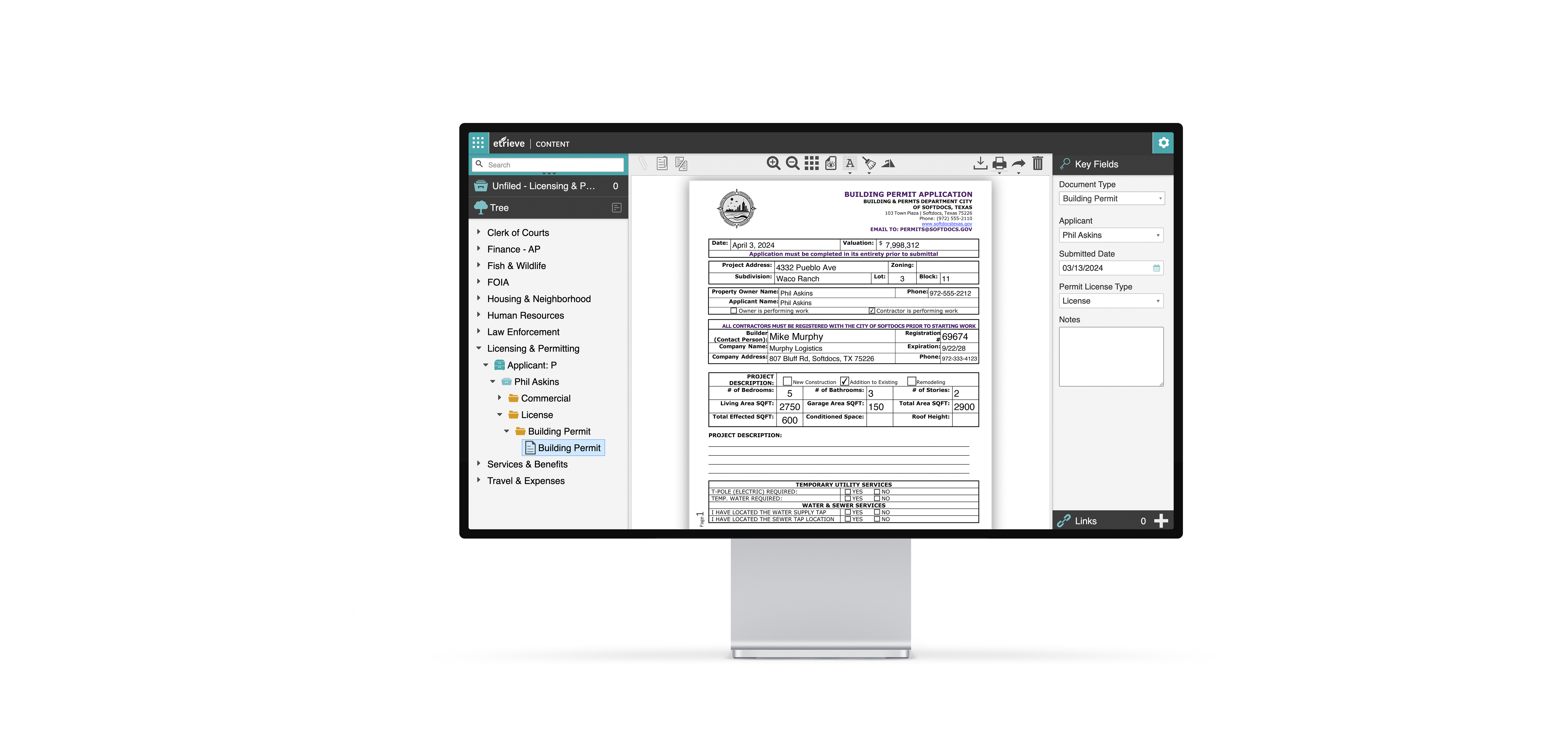 Softdocs eForms on desktop 