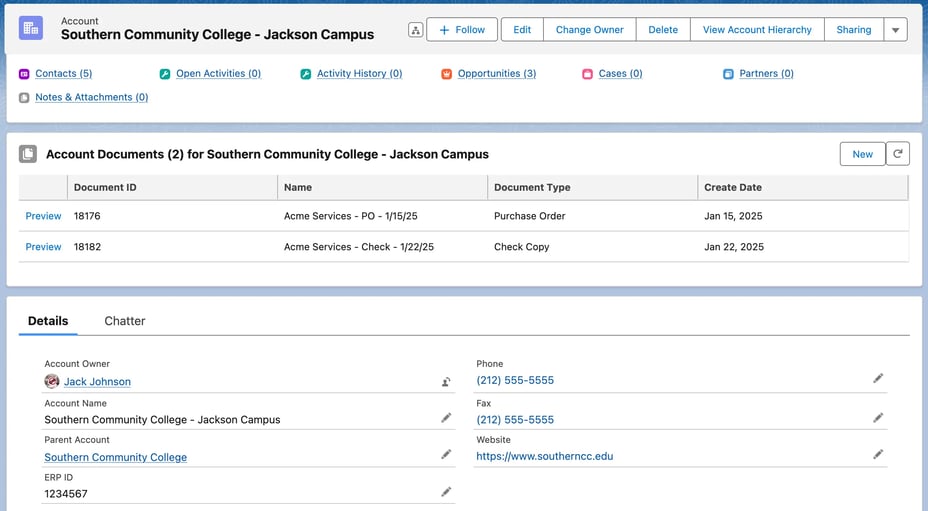 Softdocs Salesforce Integration